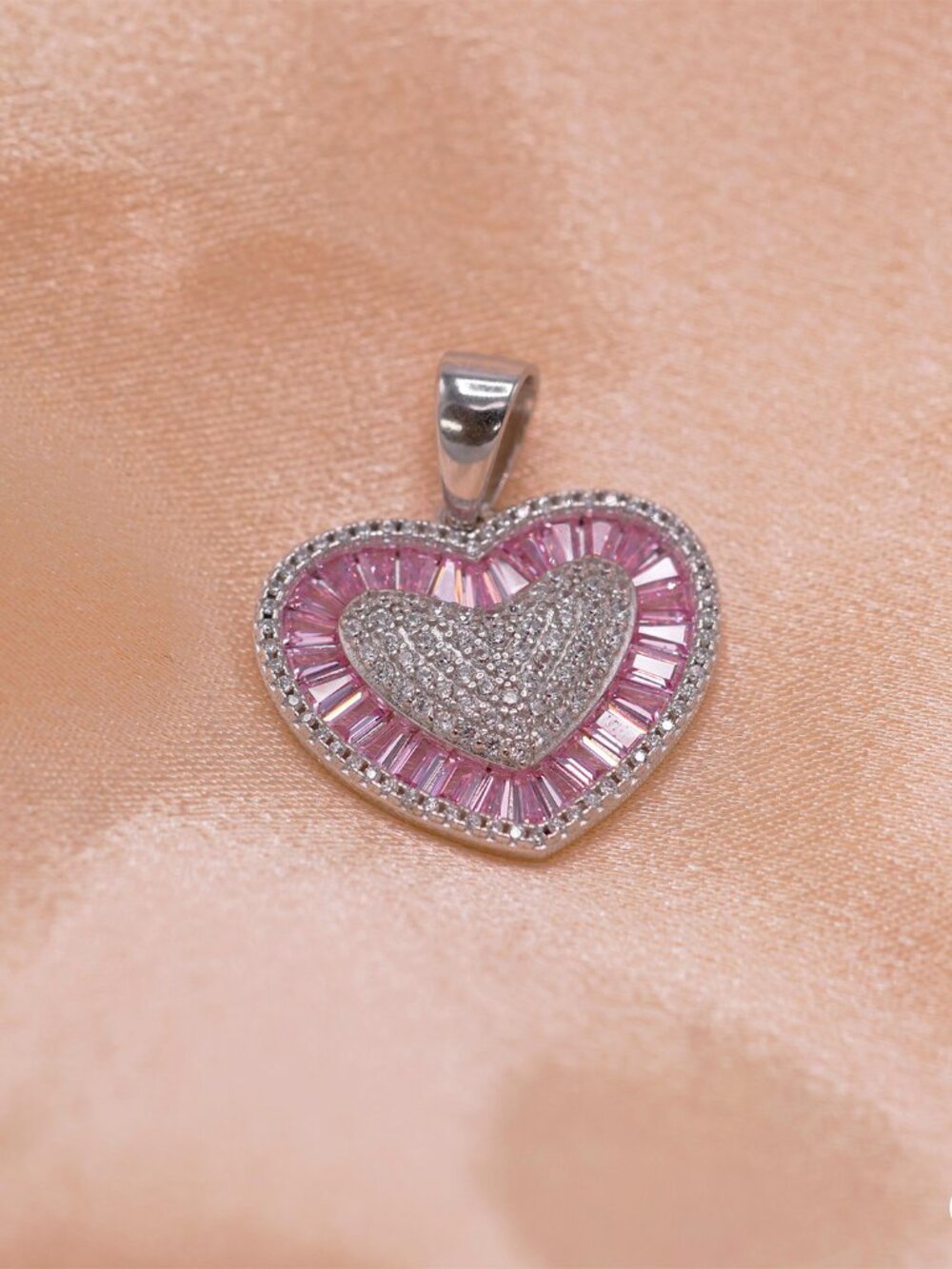 925 Sterling Silver Heart Pendant Charm